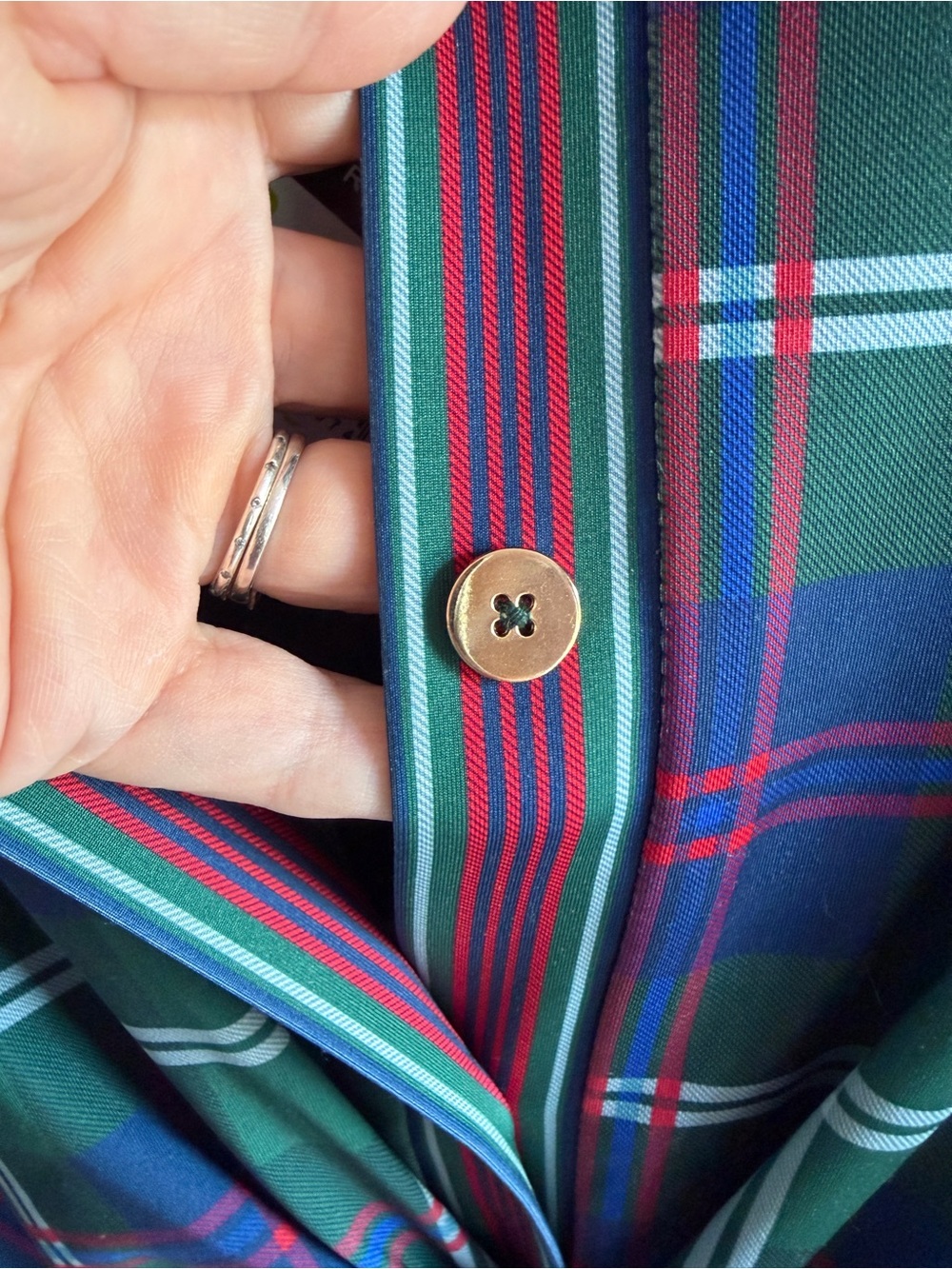 Gretchen Scott "Twist &Shout" Green Plaid Tie-Front Midi Dress XL - Picture 4 of 4